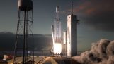 The Falcon Heavy rocket ready for launch