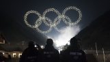 1200 dronlar Olimpiyat halkaları oluşturmak (PyeongChang 2018)