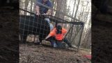 वे एक पिंजरे में एक जंगली सूअर जारी करने के लिए करना चाहता था