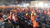 Byggandet av en järnvägsstation på bara nio timmar (Kina)