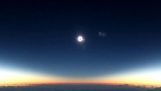 Den solar eclipse fra en flyvemaskine