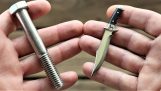 Um parafuso é convertido em miniatura faca