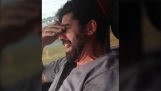 Father imitates his son while crying