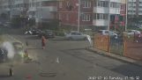 Explosion von Gastank in einem Auto (Russland)