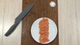 salmão fumado em 17 segundos