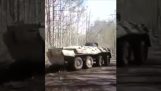 Russian armored vehicle drifts