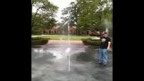 Che cosa succede se si mette un frisbee su una fontana Jet;
