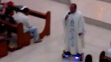 The priest on the Hoverboard