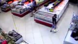 Winkelen in de supermarkt met geweld