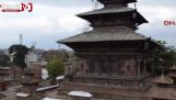 Tiden för den stora jordbävningen i Kathmandu i Nepal