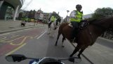 Кінні поліції байкер зупиняється в Лондоні