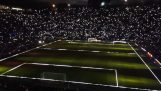 巴賽隆納足球俱樂部體育場裡的驚人表演
