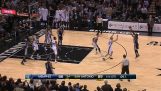 Spectacular game in the NBA with triple extension