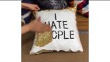 Cushion with hidden message