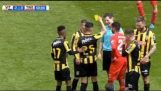 Referee receives a yellow card