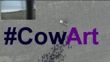 CowArt със самолет
