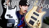 100 美元的低音吉他与. $ 10,000 低音电吉他