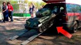 T-34 tank, which is placed in the trunk!