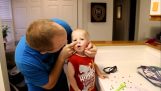 如何使豌豆，從一個孩子的鼻子