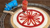 En Rube Goldberg-maskin som tillverkar pizza