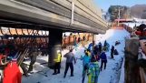 韓国でのスキーリフトの事故