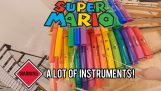 Música de Super Mario con varios instrumentos de percusión.