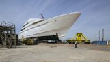 The construction of a yacht 87 meters