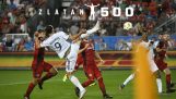 The 500th goal of Zlatan Ibrahimovic