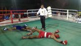 knock-out dublu în meci de box (India)