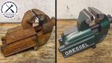 The restoration of an old rusty vice