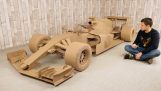 A Formula 1 car from cardboard