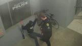 He tried to steal a bicycle outside a police station