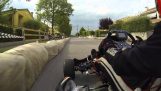 Exciting ride with a kart
