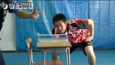 Ping pong on a school desk