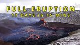 Belo lapso de tempo da erupção vulcânica islandesa