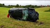 Ulykken av en Audi RS3 med 200 km / t