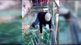 Glass bridge with scary special effects