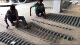 Construcción de alambre de púas en la India