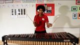 Musik af Super Mario i en marimba