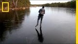 O som de uma lagoa de patinação no gelo