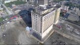 Demolition with footage from a drone