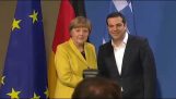 Tsipras & 메르켈 총리: 말 없이 말하기