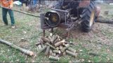 Cutting wood with a makeshift mechanism