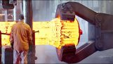 Metal processing in a big steel factory