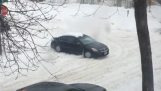 Teknik för att släppa en bil från snö