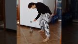 En valp lærer å danse