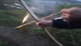 Testing an explosive arrow