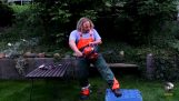 Test a protective trousers for chain saws