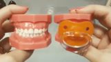 Die Wirkung von Schnullern in den Zähnen von Kindern