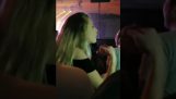A girl took her deaf father at the concert